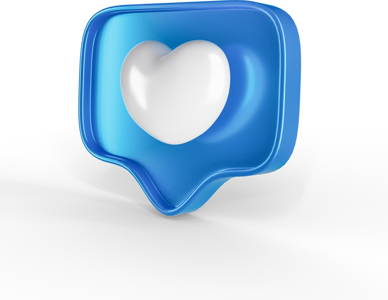 Heart chat bubble minimal isolated 3d render illustration